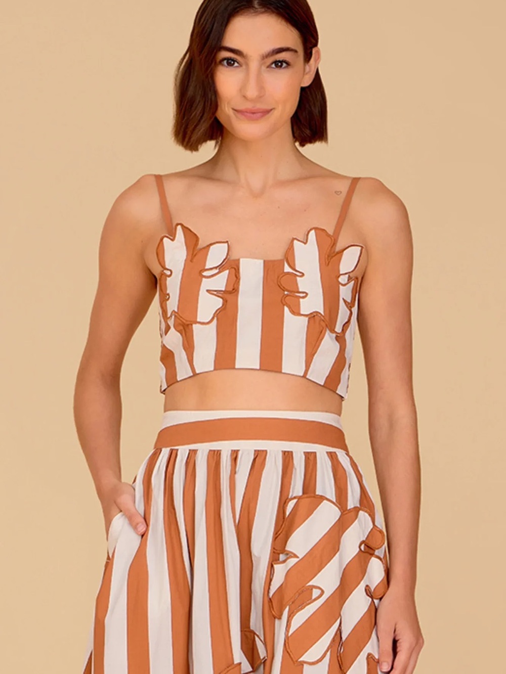 Olivia by Livro Lulu Top Ceramica Stripe Crop Top Size Large